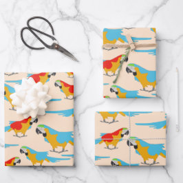 Farbenfrohe tropische Äschen Geschenkpapier Set