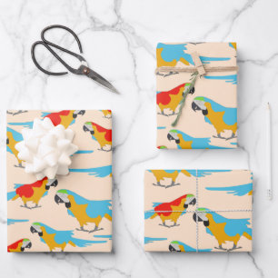 Farbenfrohe tropische Äschen Geschenkpapier Set