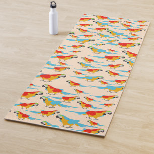 Farbenfrohe tropische Äschen Yogamatte