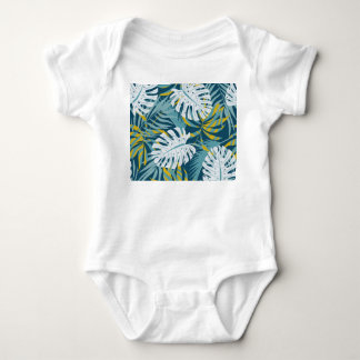 Farbenfrohe tropische Blätter, abstraktes Original Baby Strampler