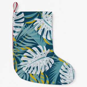 Farbenfrohe tropische Blätter, abstraktes Original Kleiner Weihnachtsstrumpf