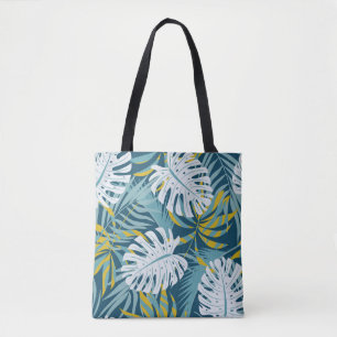 Farbenfrohe tropische Blätter, abstraktes Original Tasche