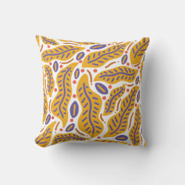 Farbenfrohe tropische Blätter Doodle Kissen