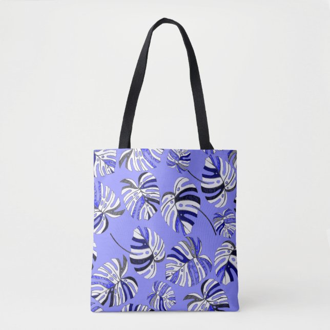 Farbenfrohe tropische Blätter, modernes Luxusmuste Tasche (Vorderseite)