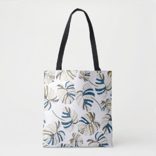 Farbenfrohe tropische Blätter, modernes Muster. Tasche