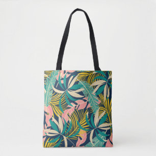 Farbenfrohe tropische Blätter: Sommermuster. Tasche