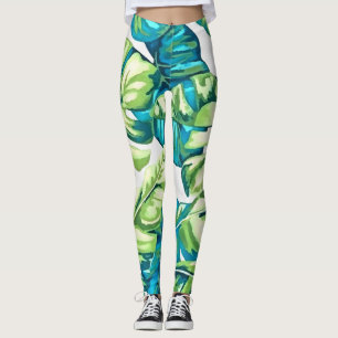 Farbenfrohe tropische Blätter von Banana und Monst Leggings