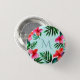 Farbenfrohe tropische Blätter Wasserfarbe Custom Button (Vorne & Hinten)