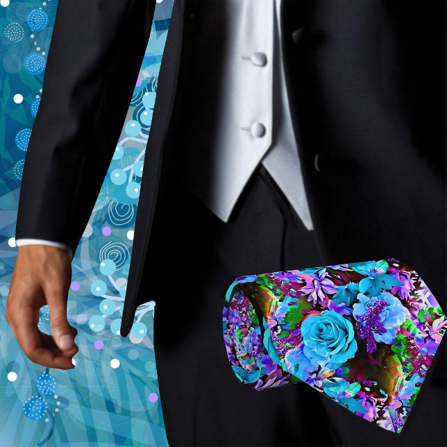 Farbenfrohe tropische Blume Blumengestein Krawatte (This beautiful Abstract Rose Floral Men's Fashion Necktie will have you feeling stylish and modern)