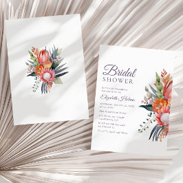 Farbenfrohe tropische Blume Brautparty Einladung