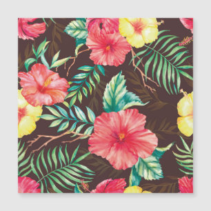 Farbenfrohe tropische Blume dunkler Hintergrund Magnetkarte