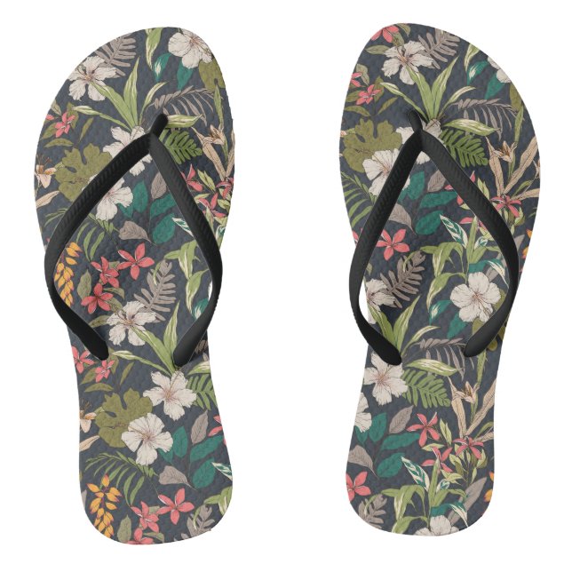 Farbenfrohe tropische Blume Flip Flops (Fußbett)