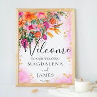 Farbenfrohe tropische Blume in Rosa und Orange wil