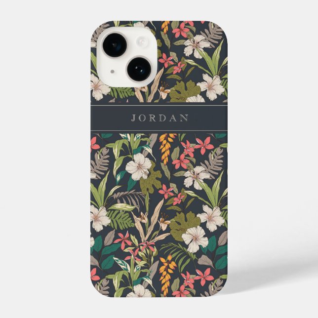 Farbenfrohe tropische Blume iPhone 14 Hülle (Rückseite)