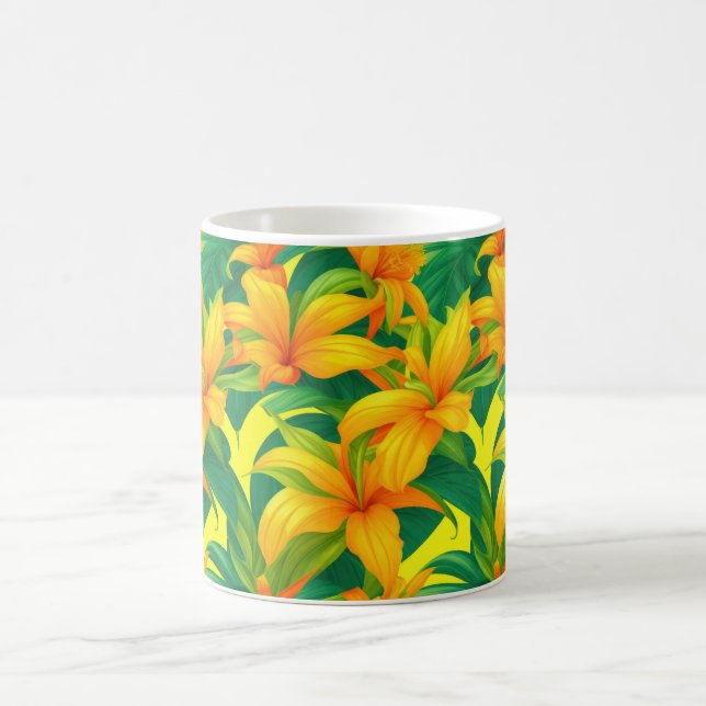 Farbenfrohe tropische Blume Kaffeetasse (Mittel)