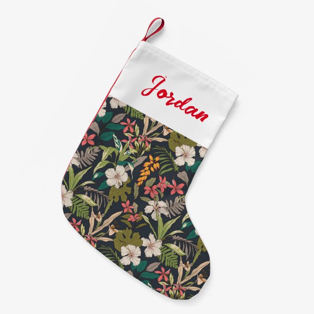 Farbenfrohe tropische Blume Kleiner Weihnachtsstrumpf (Vorderansicht (hängend))
