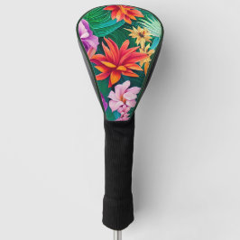 Farbenfrohe tropische Blume Muster Golf Headcover