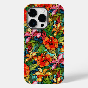 Farbenfrohe tropische Blume Muster, Hibiskus Case-Mate iPhone 14 Pro Hülle
