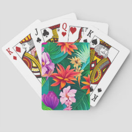 Farbenfrohe tropische Blume Muster Spielkarten