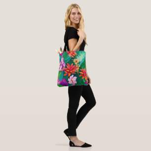 Farbenfrohe tropische Blume Muster Tasche