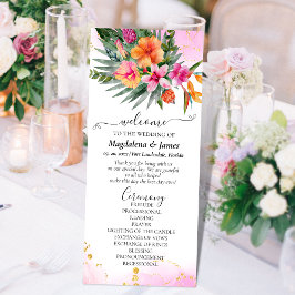 Farbenfrohe tropische Blume Rosa Orangefarbene Hoc Programm