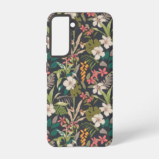 Farbenfrohe tropische Blume Samsung Galaxy Hülle (Rückseite)