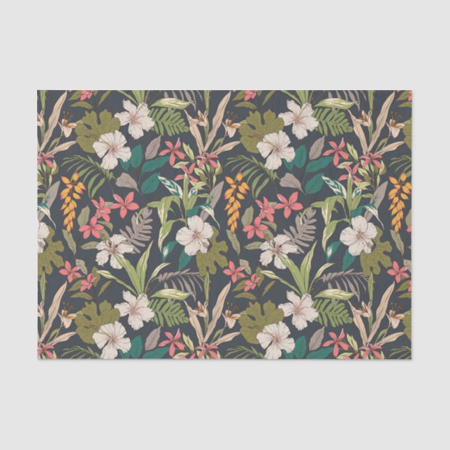 Farbenfrohe tropische Blume Seidenpapier (Vorderseite)