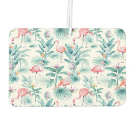 Farbenfrohe tropische Blume und Flamingos Autolufterfrischer