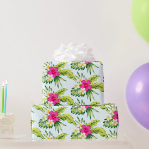 Farbenfrohe tropische Blume Vibe Bouquet Muster Geschenkpapier