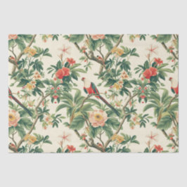 Farbenfrohe tropische Blume Vögel Seidenpapier