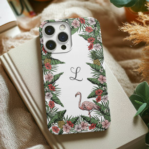 Farbenfrohe tropische Blütenpracht, rosa Flamingo iPhone 16 Pro Hülle