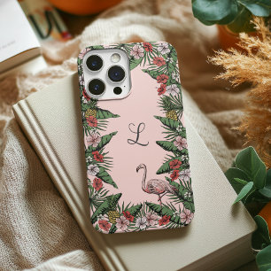 Farbenfrohe tropische Blütenpracht, rosa Flamingo  iPhone 16 Pro Hülle