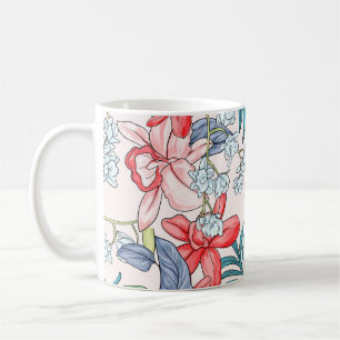 Farbenfrohe tropische Dschungel Nahtlose Printwerb Kaffeetasse