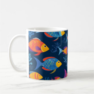 Farbenfrohe tropische Fische Kaffeetasse