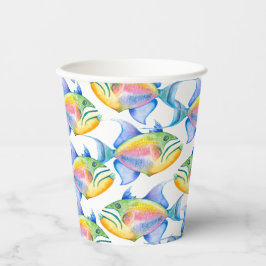 Farbenfrohe tropische Fische Muster Papier-Cups Pappbecher