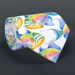 Farbenfrohe tropische Fische Neck Tie Krawatte<br><div class="desc">Eine bunte Krawatte, die mit meiner original Aquarellkönigin entworfen wurde, triggerfish in bunten Regenbogenfarben. Weitere tropische Fischgeschenke für ihn erhalten Sie unter www.zazzle.com/dotellabelle</div>
