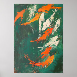 Farbenfrohe tropische Fische Unterwassermalerei Po Poster