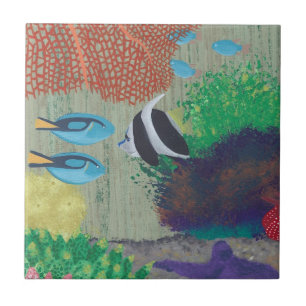 Farbenfrohe tropische Fischmalerei Tiles Fliese