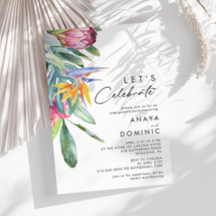 Farbenfrohe tropische Flora Feiern wir Einladung