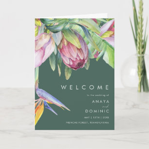 Farbenfrohe tropische Flora   Gedeckte Hochzeit Programm
