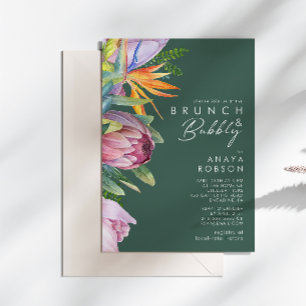 Farbenfrohe tropische Flora   Grüner Brunch und Bu Einladung
