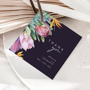 Farbenfrohe tropische Flora Lila Vielen Dank Geschenkanhänger
