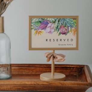 Farbenfrohe tropische Flora   Peach Resered Sign