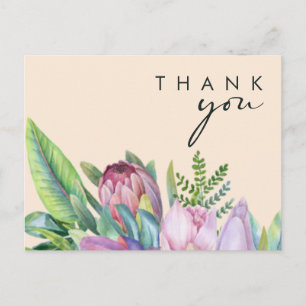 Farbenfrohe tropische Flora Peach Wedding Vielen Postkarte