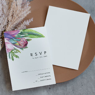 Farbenfrohe tropische Flora   RSVP-Karte RSVP Karte