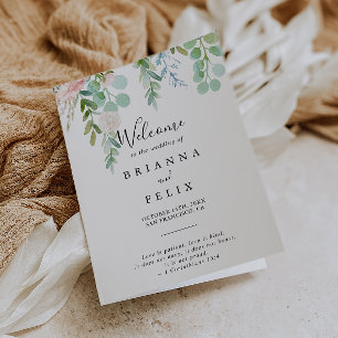 Farbenfrohe tropische, florale Hochzeit Programm