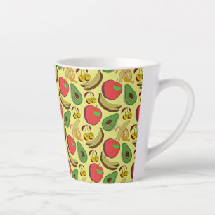 Farbenfrohe tropische Früchte nahtlos Muster Milchtasse