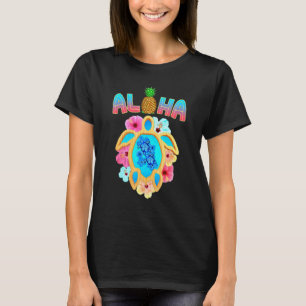 Farbenfrohe tropische Hawaii Aloha Sea Turtle T-Shirt