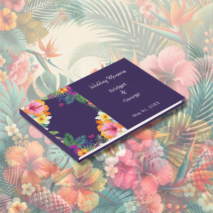Farbenfrohe tropische hawaiianische Hochzeit Gästebuch