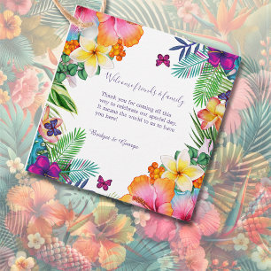 Farbenfrohe tropische hawaiianische Hochzeit Geschenkanhänger
